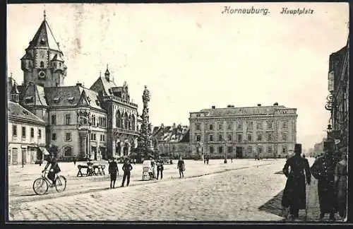 AK Korneuburg, Hauptplatz mit Säulendenkmal