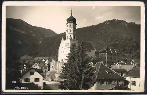 AK Bludenz, Totalansicht mit Kirche
