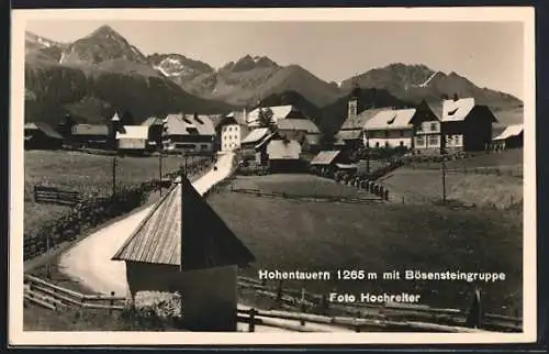 AK Hohentauern, Ortsansicht mit Landstrasse und Bösensteingruppe