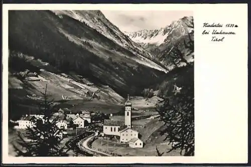 AK Niederthai bei Umhausen, Gesamtansicht aus der Vogelschau