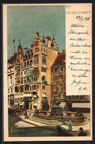 Künstler-AK Wien, Partie am Neuen Markt
