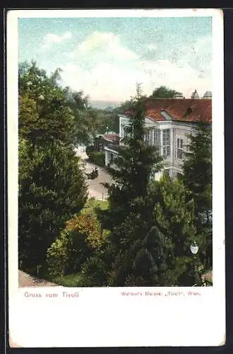 AK Wien, Restaurant Wallners Meierei Tivoli, Vogelschau