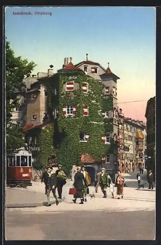 AK Innsbruck, Ottoburg mit Strassenbahn