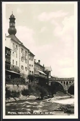 AK Murau /Steiermark, Partie an der Mur