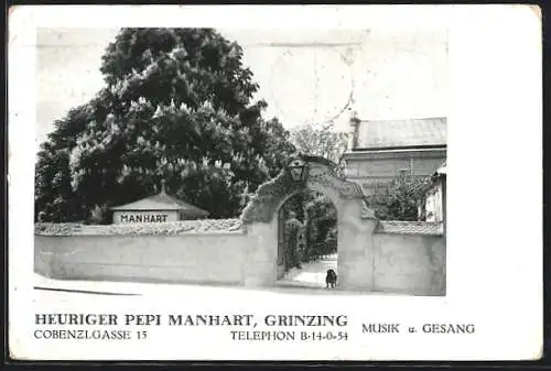 AK Wien-Grinzing, Heuriger Pepi Manhart, Cobenzlgasse 15