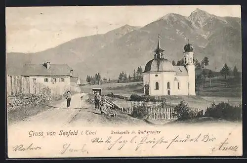 AK Seefeld i. Tirol, Seekapelle mit Reitherspitze
