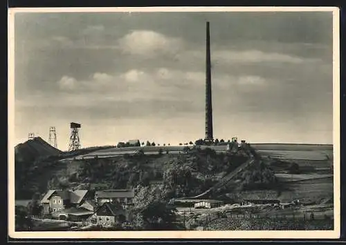 AK Freiberg / Sachsen, Hohe Esse, Abzugskanal der staatlichen Hüttenwerke, Kohle