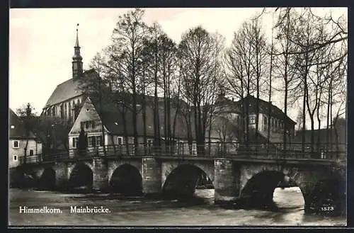 AK Himmelkron, Mainbrücke mit Flusspartie