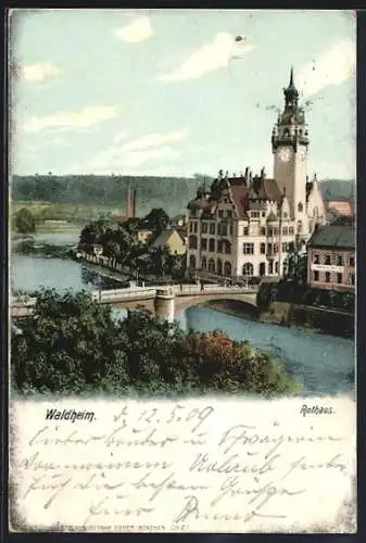 AK Waldheim / Sachsen, Blick zum Rathaus