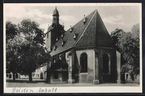 AK Güsten / Anhalt, Blick zur ev. Kirche