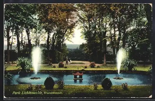 AK Lichtenwalde, Park mit Kronenbassin