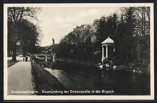 AK Donaueschingen, Ausmündung der Donauquelle in die Brigach