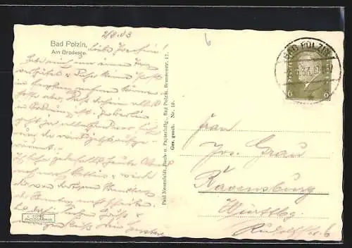 AK Bad Polzin, Brodesee mit Wasservogelhaus