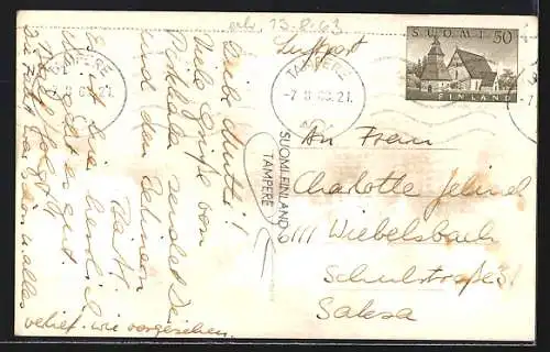 AK Tampere, Geschäfte und Strassenpartie mit Autos