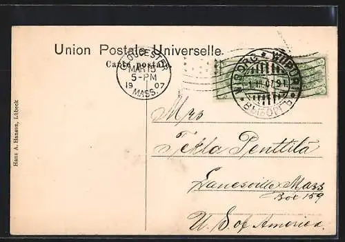 AK Wiipuri, Strassenpartie mit Bekleidungsgeschäft und Buchhandlung