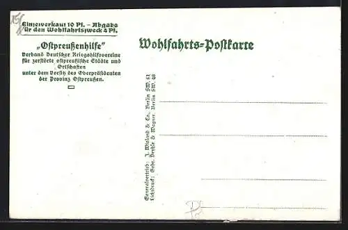 AK Ostpreussischer Veteran mit seiner Familie auf d. Flucht