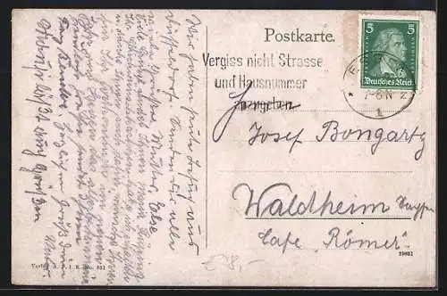 AK Essen, Synagoge an Strasse mit Jahrhundertbrunnen