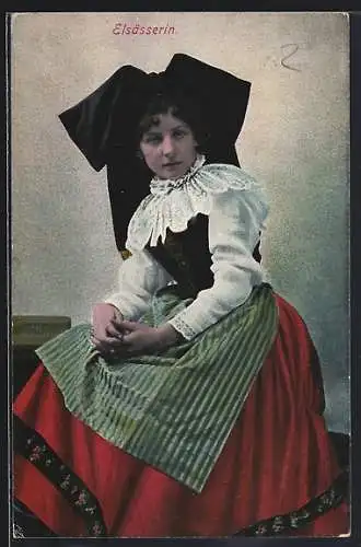 AK Junge Elsässerin in volkstypischer Tracht