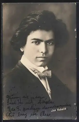 AK Jan Kubelik, Portrait mit zurückgekämmtem Haar