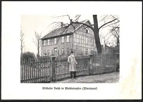 AK Mechtshausen, Wilhelm Busch vor dem Pfarrhaus