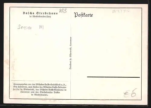 AK Mechtshausen, Wilhelm Busch vor dem Pfarrhaus