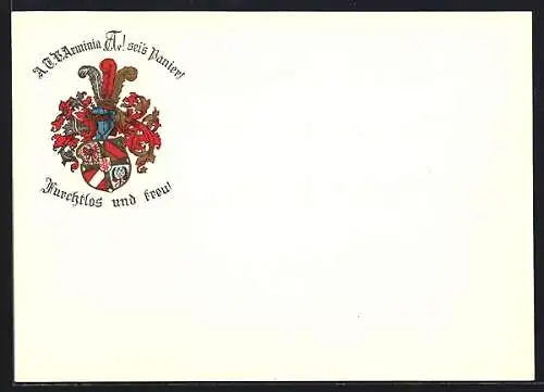 AK A.T.V. Arminia sei`s Panier!, Furchtlos und treu!, Studentenwappen