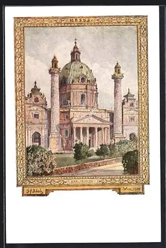 AK Wien, Karlskirche zum 10. Sängerbundesfest 1928