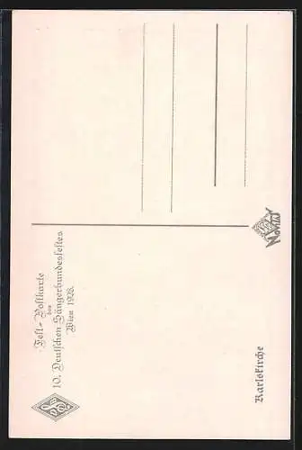 AK Wien, Karlskirche zum 10. Sängerbundesfest 1928