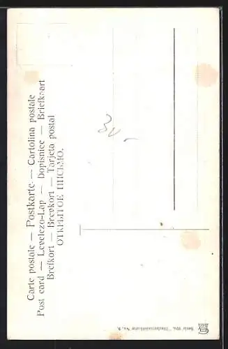 Künstler-AK Fritz Quidenus: Mann mit grosser Pfeife