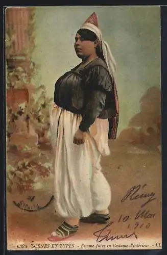 AK Scens et Types, Femme Juive en costume d`interieur, Jüdische Frau in einfacher Kleidung