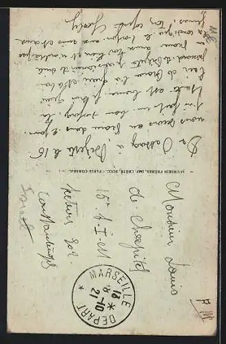 AK Juive, Frau sitzt auf einem Hocker