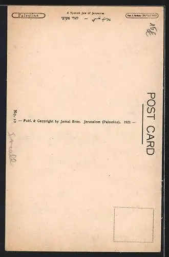 AK A Spanish Jew of Jerusalem