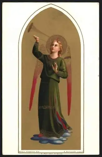 Künstler-AK Meissner & Buch (M&B): Beato Angelico dip, Engel mit Posaune