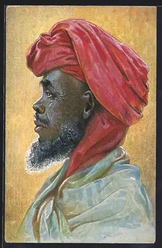 Künstler-AK Deutsche Kolonie, Portrait eines Arabers