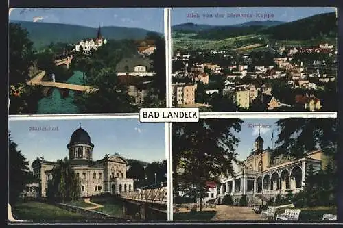 AK Bad Landeck, Marienbad, Kurhaus, Blick von der Bismarck-Koppe