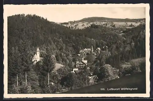 AK Wölfelsgrund, Ortsansicht mit Kirche