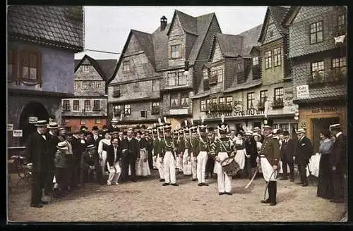 AK Frankfurt, Soldaten vor dem Cafe Universität Frankfurt
