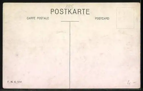 Künstler-AK Drei Schimmel mit Geschirr