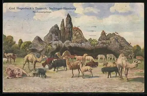 AK Hamburg-Stellingen, Heufressergehege in Hagenbeck`s Tierpark
