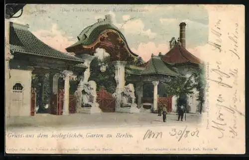 AK Berlin, Zoologischer Garten, Das Elefantenthor am Kurfürstendamm