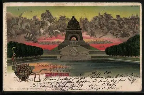 Künstler-AK Bruno Bürger & Ottillie Nr. 2152: Leipzig, Völkerschlacht-Nationaldenkmal, Medusa 18. Oct. 1813