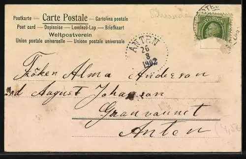 AK Blumensprache, Liseron: Amour idolâtre, Violette: Modestie, Rose thé: Plaisir