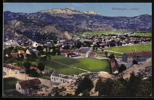 AK Cetinje / Cettigne, Panoramablick auf den Ort
