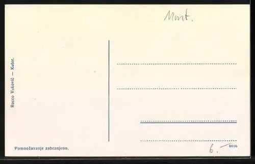 AK Kotor / Cattaro, Ortschaft mit Hafen von oben