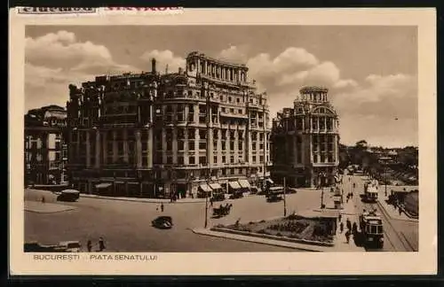 AK Bucuresti, Piata Senatului, Strassenbahn
