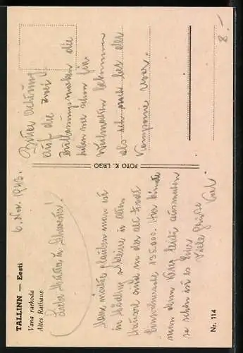 AK Tallin, Blick auf das alte Rathaus