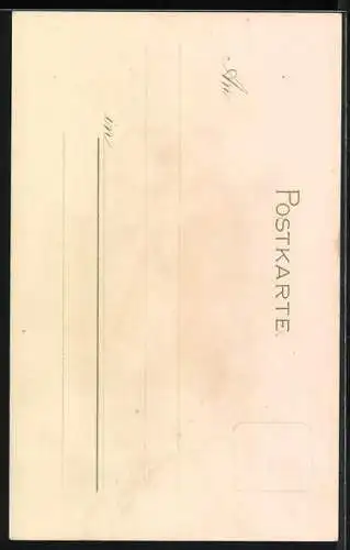 Künstler-Lithographie Richard Hegedüs-Geiger: Liebespaar reitet auf Eseln und küsst sich