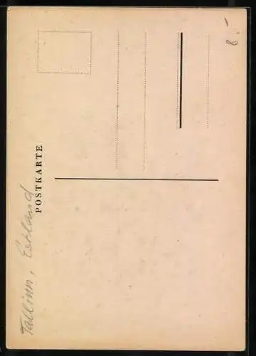 Künstler-AK Reval, Darstellung vom Rathaus