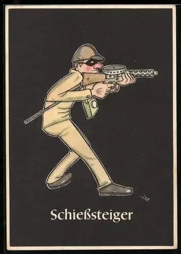 Künstler-AK sign. H. Moritz: Schiesssteiger, Bergbau