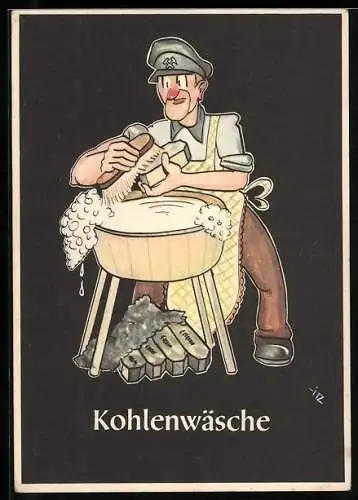 Künstler-AK sign. H. Moritz: Kohlenwäsche, Bergbau